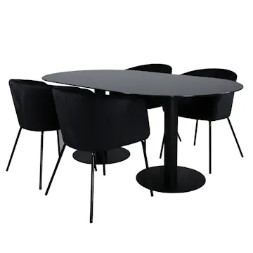 Matgrupp Venture Home Oslo med 4 Bergen Stolar Sammet