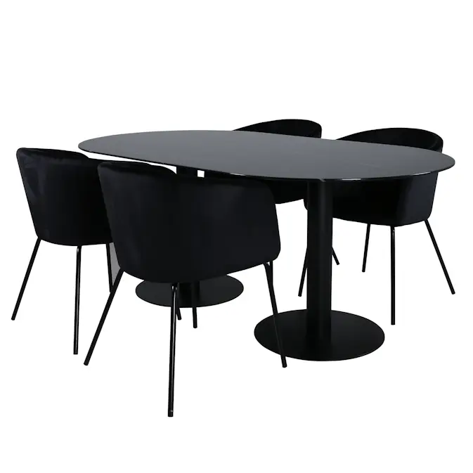 Matgrupp Venture Home Oslo med 4 Bergen Stolar Sammet