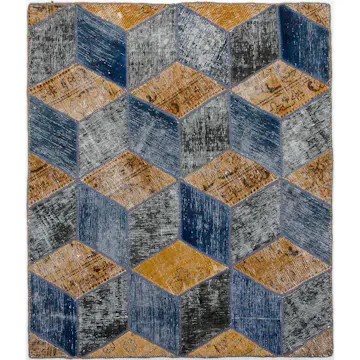 Persisk Patchworkmatta Arkiio Ull/Garn Tabriz 105x122