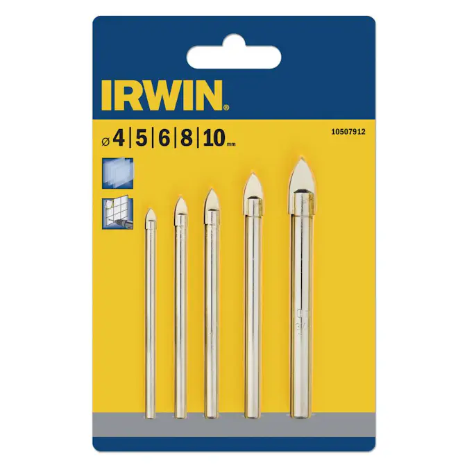 Glasborrset 4-10mm 5del Irwin