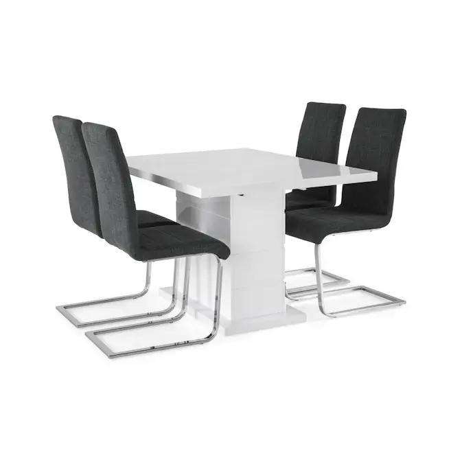 Matgrupp Concept 55 Ratliff Rektangulärt Matbord 120-160 cm Förlängningsbart med 4 Cibus Matstol