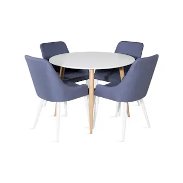 Matgrupp Basic Home Pelle Runt Matbord 100 cm med 4 Ridones Matstol