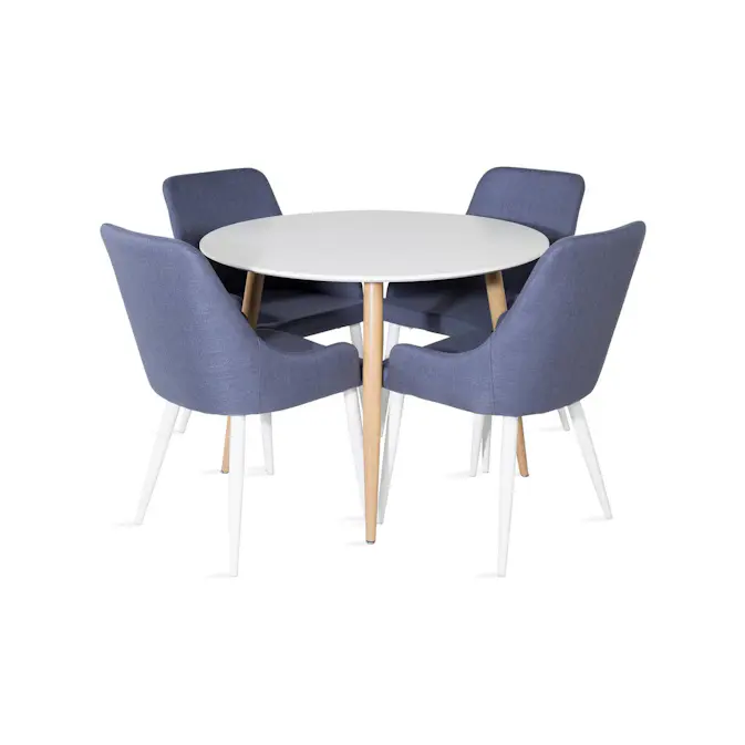 Matgrupp Basic Home Pelle Runt Matbord 100 cm med 4 Ridones Matstol