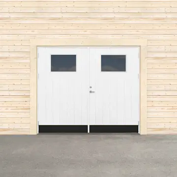 Garageport Sveadörren Varm Glasfönster Grundmålad