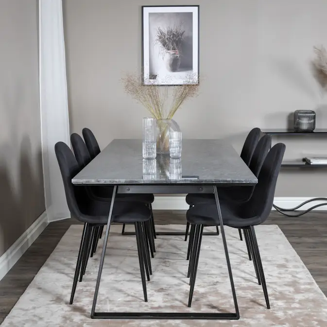 Matgrupp Venture Home Estelle med 6 Pobbie Stolar PolyEstelletyg