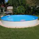 Stålväggspool Planet Pool Premium Inbyggd Rund Ø420 cm D:150 cm inkl SF8 Stege och Tillbehör