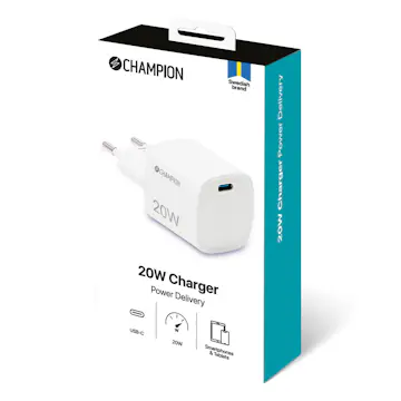 Laddare Champion 20W PD Vit
