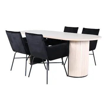 Matgrupp Venture Home med Bianca Matbord och 4 Annika Matstolar