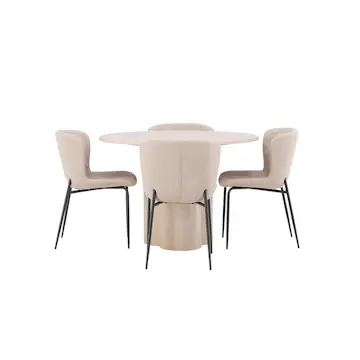 Matgrupp Venture Home Olivia med 4 Modesto Stolar Natur