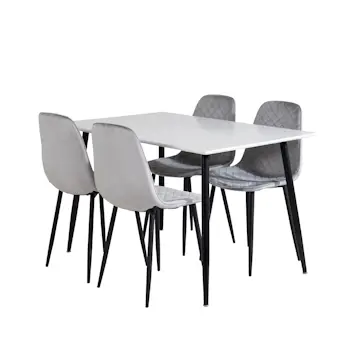 Matgrupp Venture Home Pobbie med 4 Phoi Stolar Sammet