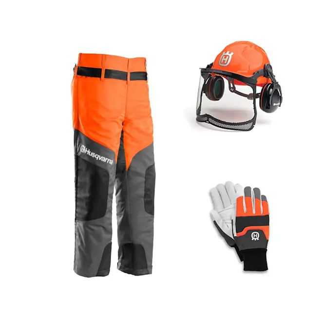 Skyddskit Husqvarna Byxholk, Hjälm, Handskar