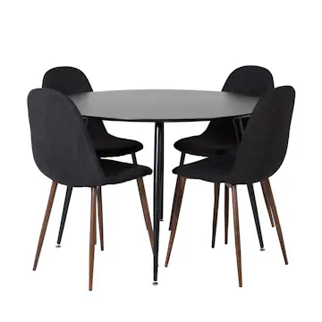 Matgrupp Venture Home Silvia med 4 Pobbie Stolar Runt Polyestertyg