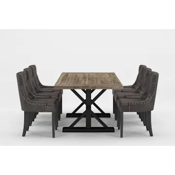 Matgrupp Bloomington Lyon Rektangulärt Matbord 200-290 cm Svart Bas Förlängningsbartt med 6 Tuva Matstol