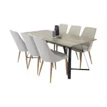 Matgrupp Basic Home Malvina Rektangulärt Matbord 180 cm med 6 Ludvig Matstol