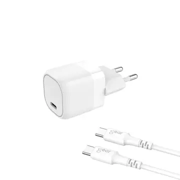 Laddare GEAR 220V 1xUSB-C Vit
