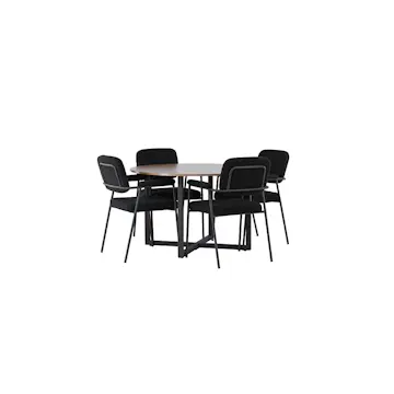 Matgrupp Venture Home Durango Ø120 cm med 4 st Yesterday stolar