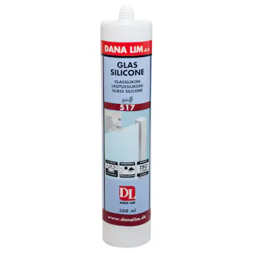 Fogmassa Danalim Glassilikon 517 Transparent 300 ml för Kakel och Glas