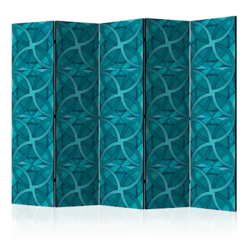 Rumsavdelare Skärmvägg Arkiio Geometric Turquoise II 225x172 cm