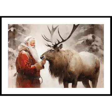 Poster Gallerix Santa And Reindeer