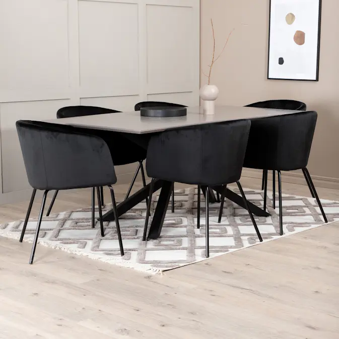 Matgrupp Venture Home Piata med 6 Bergen Stolar