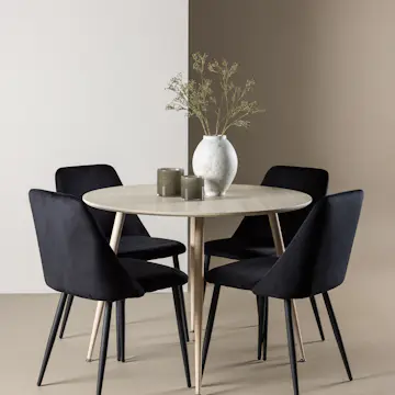 Matgrupp Venture Home Plaza Ø100 med 4 st Night Stolar