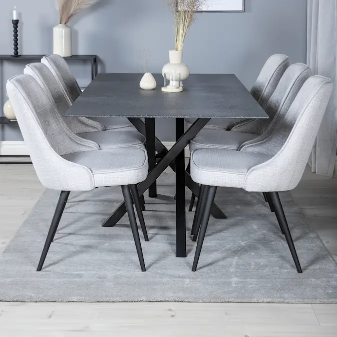 Matgrupp Venture Home Piata med 6 Vera Stolar Polyestertyg