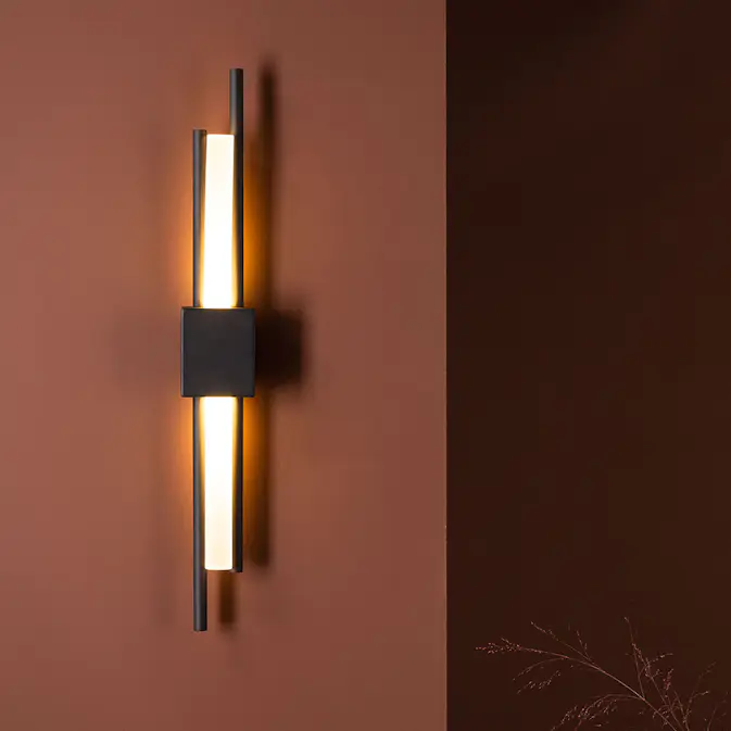 Inomhus Vägglampa Venture Home Clermont Svart/Vit Järn & Akryl