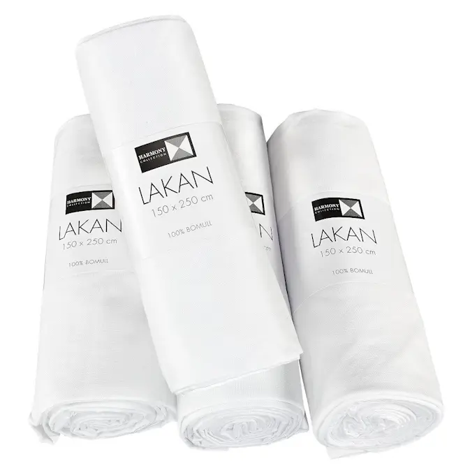 Lakan Borganäs of Sweden 150X250 Cm Rullpackade Vit