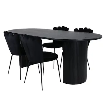 Matgrupp Venture Home Bianca med 4 Limhamn Light Stolar