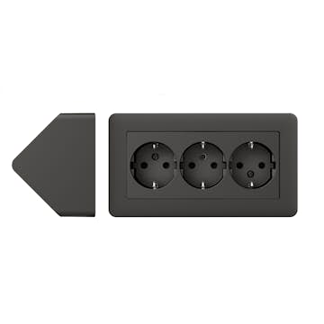 Hörnbox med 3-vägsuttag Schneider Electric Exxact Primo Utanpåliggande Jordat 16A IP21 Skruvanslutning