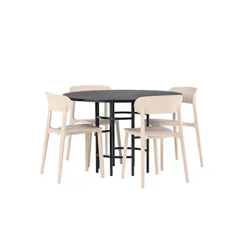 Matgrupp Venture Home Copenhagen Ø 115 cm med 4 Åstol Stolar