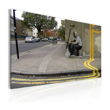 Tavla Arkiio Yellow Flower Banksy 60x40