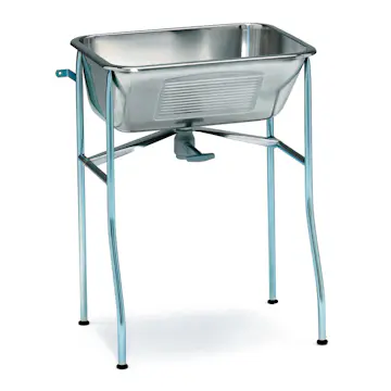 Tvättlåda Nimo TL60B Rostfri Tvättho för Tvättstuga med Benställning & Avloppsventil