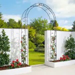 Rosenbåge Hortus Svart Metall Trädgårdsportal för Klätterväxter
