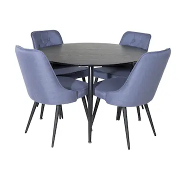 Matgrupp Venture Home Disa Rund med 4 Vera Stolar Polyestertyg
