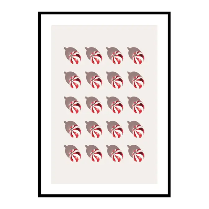 Poster Gallerix Candy Cane Christmas Balls