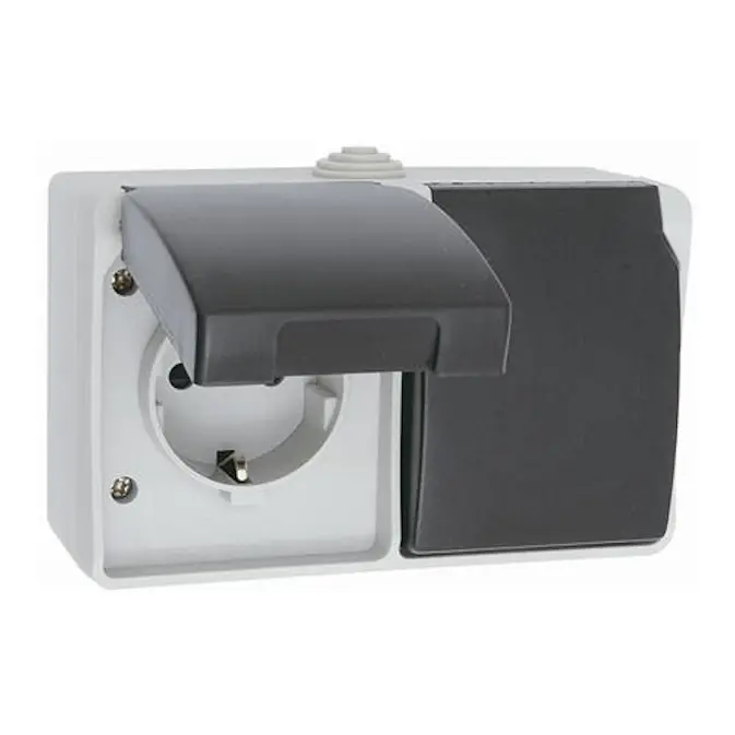 Vägguttag Malmbergs Pano 2-Vägs IP44