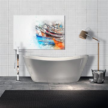 Mosaik Line Vit/Ret Blank 3x3 cm