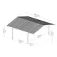 Carport Canopia by Palram Sydney i Metall Dubbel båge 6x6 m Svart