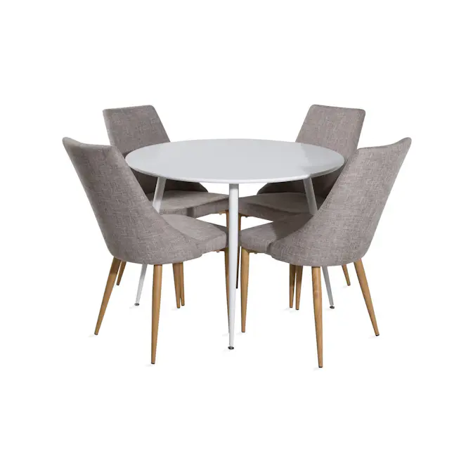 Matgrupp Basic Home Ridones Runt100 cm med 4 Ludvig Matstol