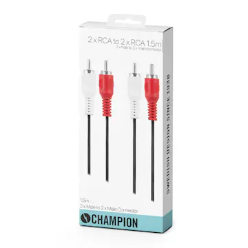 Ljudkabel Champion 2 RCA - 2 RCA Hane-Hane 1.5m