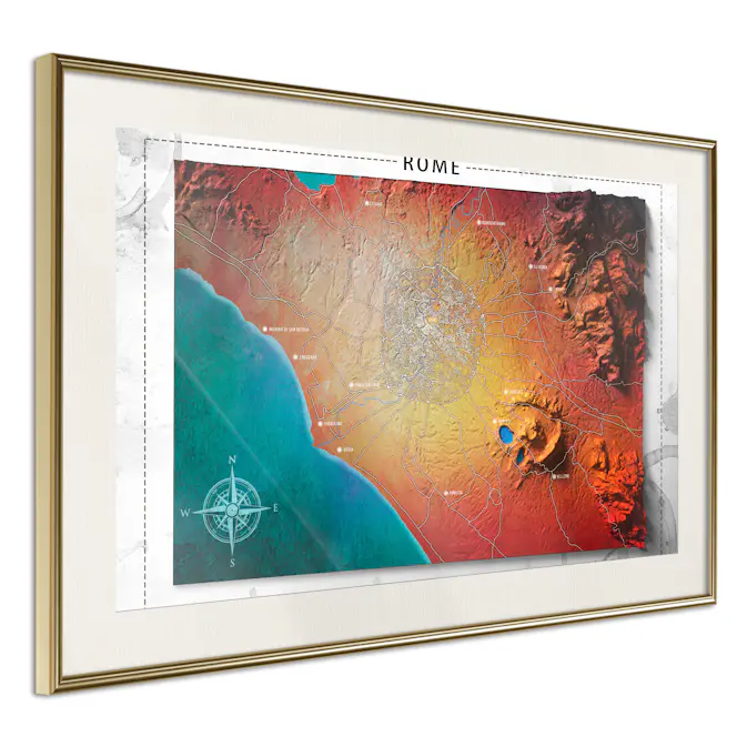 Poster Artgeist Affisch Isometric Map Rome