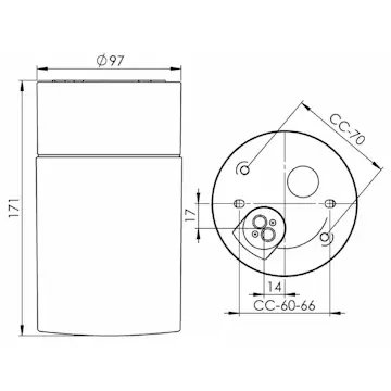 Vägg-/Taklampa Ifö Electric Opus 100/175 IP44 Rak E27