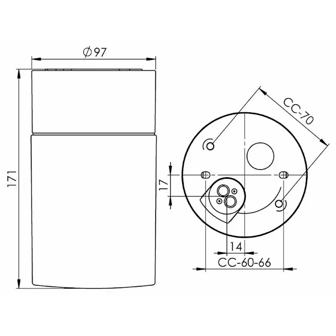 Vägg-/Taklampa Ifö Electric Opus 100/175 IP44 Rak E27