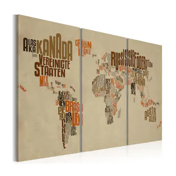 Tavla Arkiio Karta Över Världen Tyska Triptych