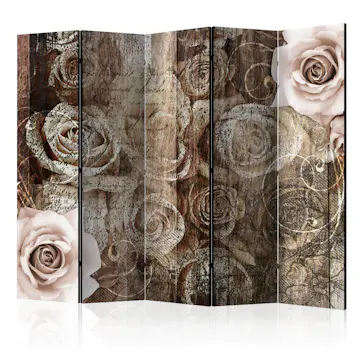 Rumsavdelare Skärmvägg Arkiio Old Wood and Roses II 225x172 cm