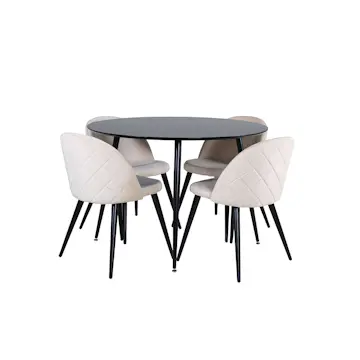 Matgrupp Venture Home Silvia med 4 Valentina Stitcthes Stolar Sammet