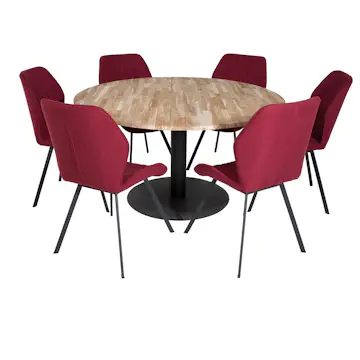 Matgrupp Venture Home Cirebon Ø140 cm med 6 Gemma Stolar