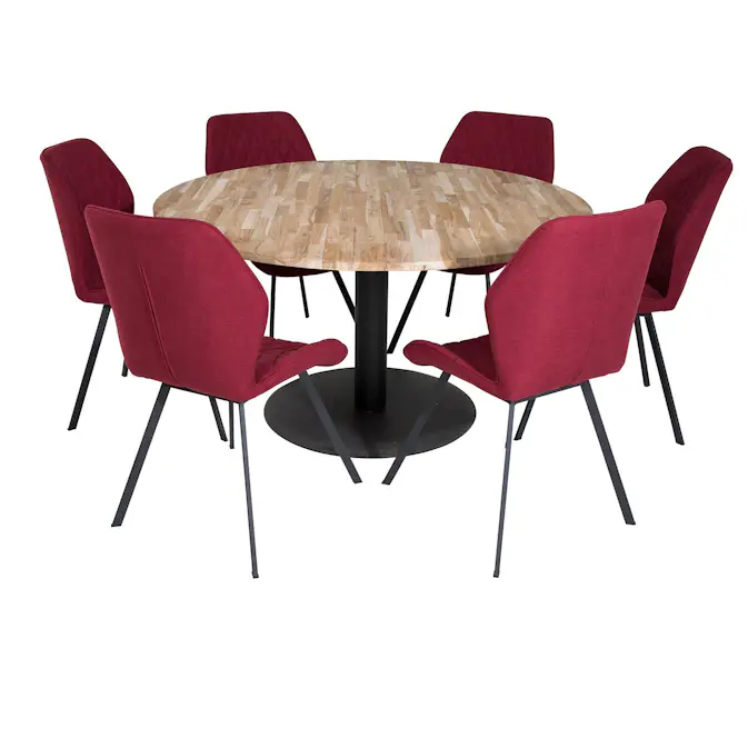 Matgrupp Venture Home Cirebon Ø140 cm med 6 Gemma Stolar