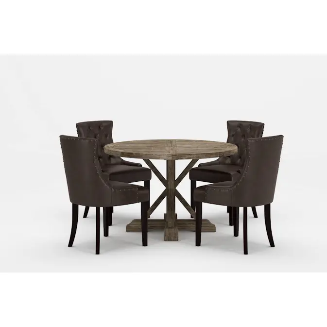 Matgrupp Bloomington Lyon Runt Matbord 120-160 cm Förlängningsbartt med 4 Tuva Matstol